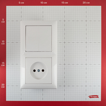 Блок выключателя с розеткой Svet SV1001 двухклавишный встраиваемый белый (SV1001-0003)