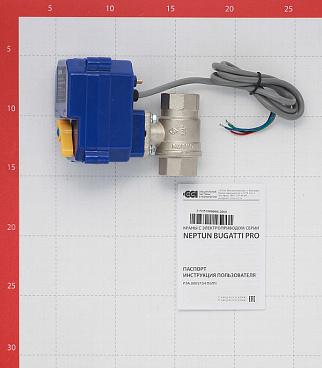 Кран шаровой с электроприводом латунный Neptun Bugatti Pro 3/4 ВР(г) х 3/4 ВР(г) мини прямой 220 В (NEPBugPro220-34)