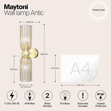 Настенный светильник (бра) Maytoni MOD302WL-02CG