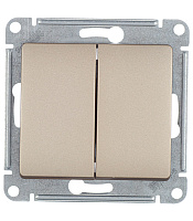 Выключатель Systeme Electric Glossa двухклавишный встраиваемый титан (GSL000451)