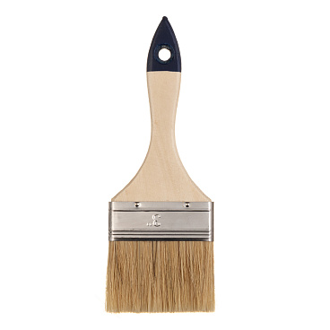 Кисть плоская смешанная щетина деревянная ручка 75х12 мм для красок и антисептиков на водной основе
