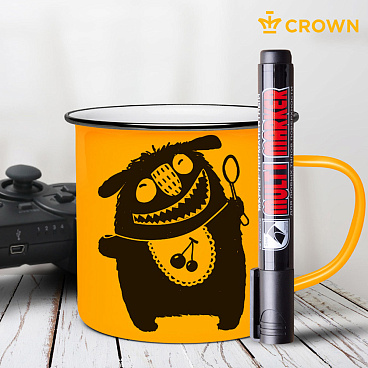 Маркер перманентный Crown Multi Marker Chisel черный грифель 1-5 мм