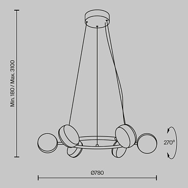 Подвесной светильник Maytoni MOD299PL-L60BS3K