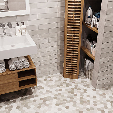 Мозаика Starmosaic Hexagon small LB Mix Antid бежевая керамическая 325х282х6 мм