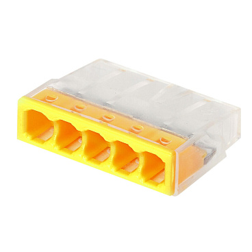 Клемма на 5 проводов КМ 2273-205 0,5-2,5 кв.мм самозажимная без пасты (6 шт.) (ЦБ-00021637)