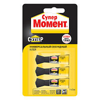 Клей Момент Супер секундный прозрачный 1 г на блистере (3 шт.)