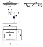 Раковина мебельная 45*60 см, IDEAL 60, цв. белый ID060-00CB00E-0000