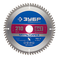 Диск пильный по алюминию Зубр 210х30х1,6 мм 64 зуба (36907-210-30-64_z01)
