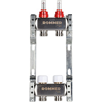 Коллекторная группа с расходомерами Rommer 1 ВР(г) х 2 выхода 3/4 НР(ш) ЕК х 1 ВР(г)