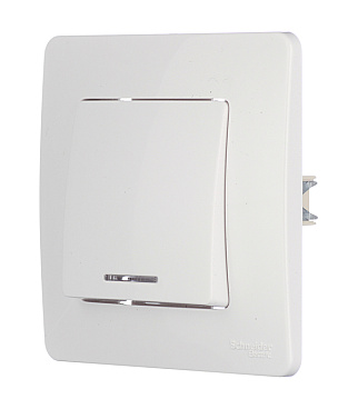 Выключатель Systeme Electric Blanca одноклавишный встраиваемый белый с подсветкой (BLNVS010111)