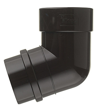 Колено трубы Docke Lux пластиковое d100 мм 72° шоколад RAL 8019