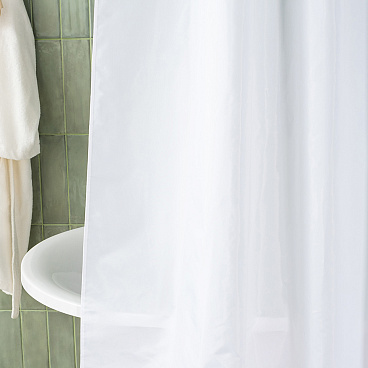 Штора для ванны Wess Outlook 2400х2000 мм полиэстер белая/черная (T685-1)