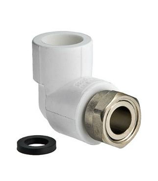 Угол полипропиленовый Valtec 20 мм х 3/4 ВР(г) с накидной гайкой (VTp.758.0.02005)