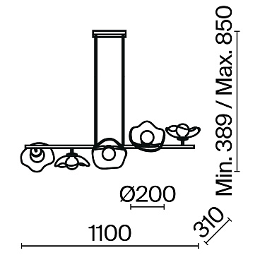 Подвесной светильник Maytoni MOD207PL-05BS