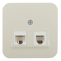Розетка компьютерная/ телефонная Systeme Electric Blanca накладная бежевая RJ11/ RJ45 (BLNIA045117)