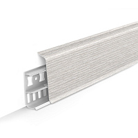 Плинтус ПВХ напольный Деконика 70 мм клен патина 2200 мм Г-профиль с кабель-каналом