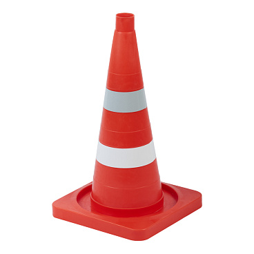 Конус дорожный Протэкт 500 мм упругий со светоотражающей лентой и краской