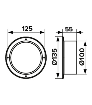 Фланец для круглых воздуховодов d100 мм Era пластиковый