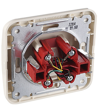 Розетка телефонная Makel Mimoza встраиваемая бежевая RJ11 (25014)