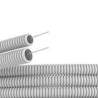 Труба гофрированная ПВХ 20 мм DKC легкая с зондом серая (100 м) (91920)