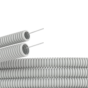 Труба гофрированная ПВХ 20 мм DKC легкая с зондом серая (100 м) (91920)