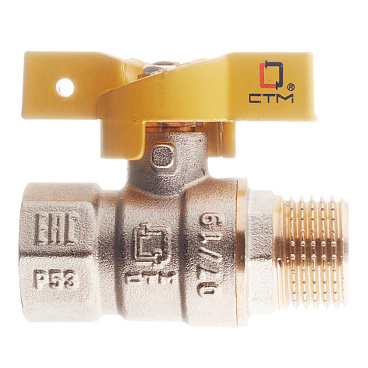 Кран шаровой газовый СТМ 1/2 ВР(г) х 1/2 НР(ш) бабочка