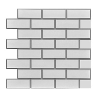 Панель ПВХ 600х600х6 мм eclectica офсет Grace бело-серый кирпич 0,36 кв.м