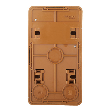 Блок выключатель и розетка Systeme Electric Этюд двухклавишный накладной бук (BPA16-202T)