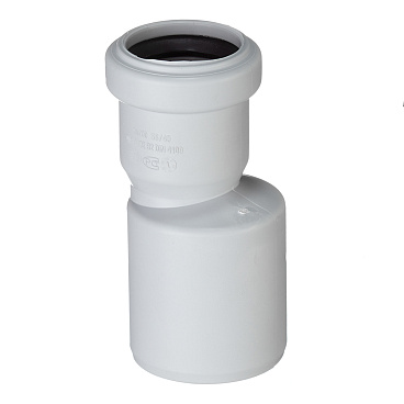 Переходник Pro Aqua Stilte Plus d40х58 мм пластиковый эксцентрический шумопоглощающий для внутренней канализации