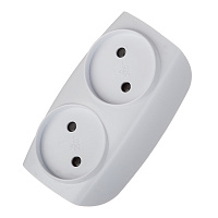 Разветвитель 2 розетки Эра 16 А 220 В 3,5 кВт белый (C0045520)