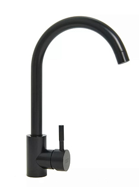Смеситель для кухни WaMix черный с высоким поворотным изливом однорычажный (WM240318-4)