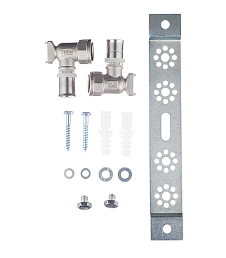 Планка монтажная VALTEC (VTm.224.N.001604) с двумя водорозетками 16(пресс) х 1/2 ВР(г)