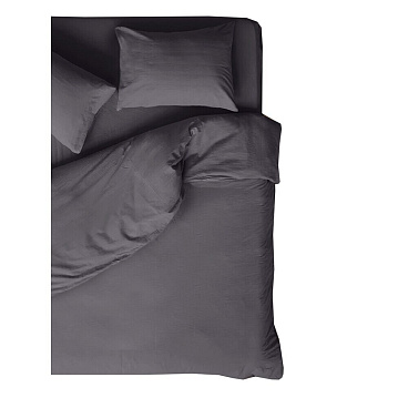 Комплект постельного белья 2-спальный полисатин Livadia Stonewash графит с простыней 180х216 см