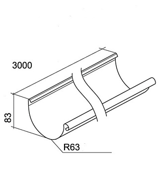 Желоб водосточный Grand Line металлический d125 мм 2,5 м белый RAL 9003