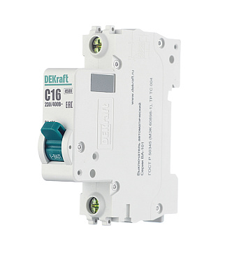 Автоматический выключатель модульный Dekraft BA-101 1P 16А тип C 4,5 кА 230/400 В (11054DEK)