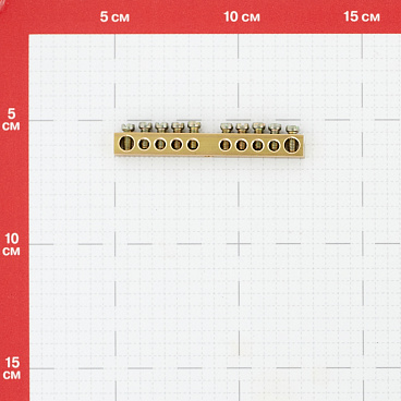Шина нулевая без изолятора EKF PROxima PEN 6х9 мм 10 отверстий крепеж по центру (sn0-63-10-r)