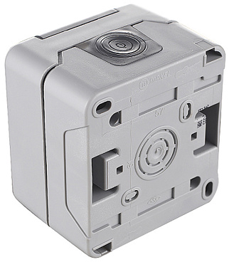 Розетка Makel накладная серая с крышкой (36064099)