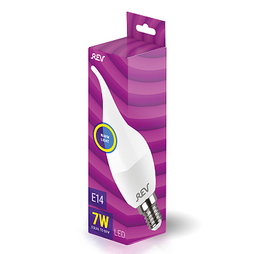 Лампа светодиодная Rev E14  2700К 7 Вт 180-240 В свеча на ветру матовая
