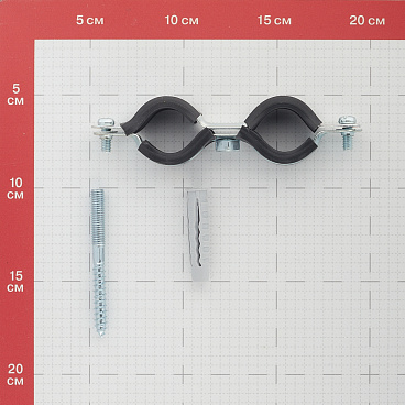 Хомут сантехнический Walraven 3/4 25-29 мм двойной оцинкованная сталь со шпилькой и дюбелем (802129)