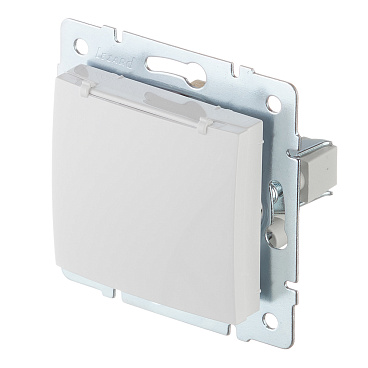 Розетка Lezard Karina встраиваемая белая с крышкой (707-0288-123B)