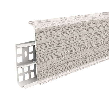 Плинтус ПВХ напольный Деконика 100 мм ясень серый 2200 мм