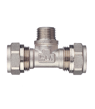 Тройник VALTEC (VTm.333.N.200420) 20 обж(ц) х 1/2 НР(ш) х 20 обж(ц)