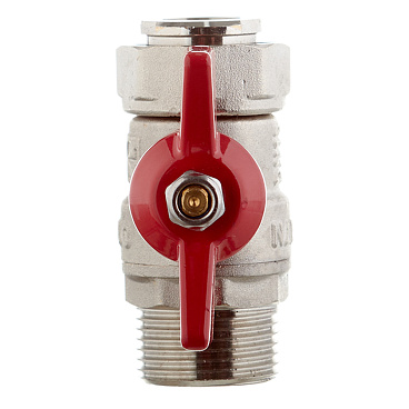 Кран шаровой латунный Valtec 3/4 ВР(г) х 3/4 НР(ш) проходной бабочка с накидной гайкой прямой (VT.260.N.0505)