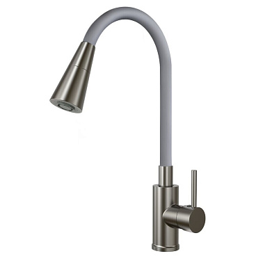 Смеситель для кухни Esko Kitchen серый с гибким изливом однорычажный (K47GMG)