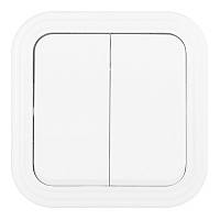 Выключатель Svet двухклавишный накладной белый (0603-00101)