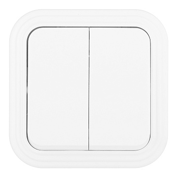 Выключатель Svet двухклавишный накладной белый (0603-00101)