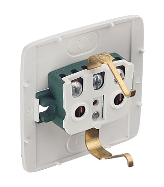 Розетка Hegel Alfa накладная слоновая кость тонкая со шторками (РА16-174-01)