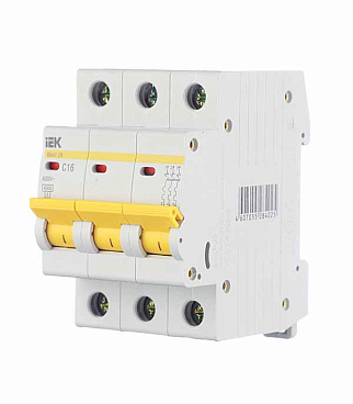 Автоматический выключатель модульный IEK Karat ВА 47-29 3P 16А тип C 4,5 кА 400 В (MVA20-3-016-C)