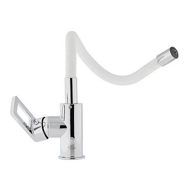 Смеситель для кухни Rossinka Z хром/белый с гибким изливом однорычажный (Z35-35U-White)