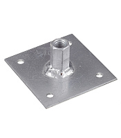 Пластина опорная оцинкованная 60х60х2 мм с гайкой М8